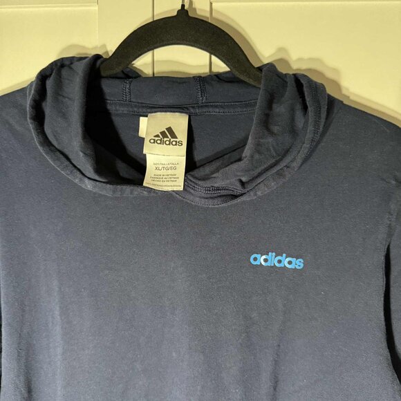 Adidas Men Sweater Hoodie Light Pull over Dark Blue XL - Picture 3 of 7